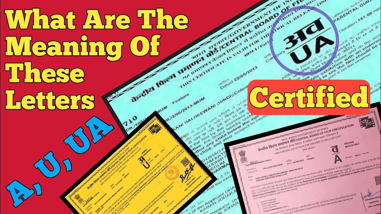 What is the meaning of A, U, UA Certificate before the movie starts? | Image On Blaze | #Shorts