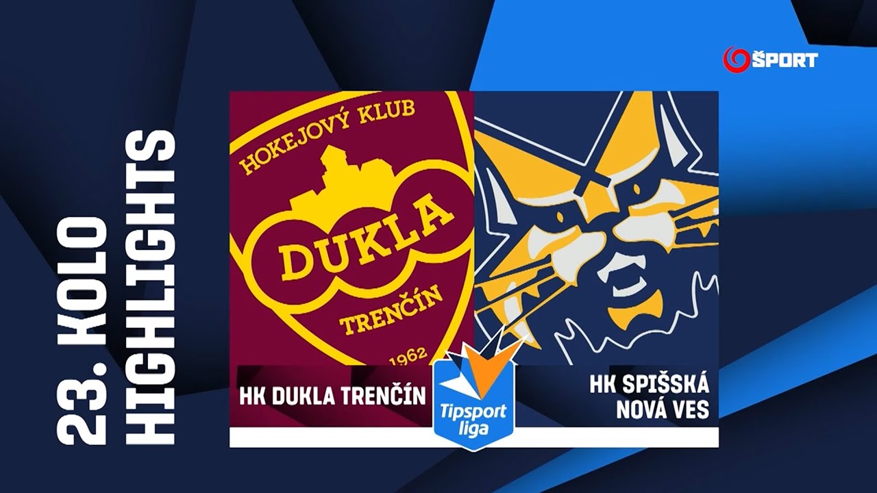 23. kolo: HK Dukla Trenč&iacute;n - HK Spi&scaron;sk&aacute; Nov&aacute; Ves 3:1 (1:0, 1:1, 1:0)