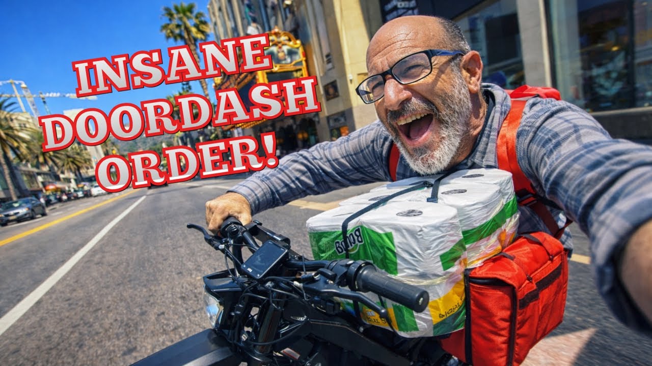 THE BIGGEST ELECTRIC BIKE DOORDASH ORDER EVER! On the RAWRR MANTIS X ELECTRIC DIRT BIKE 