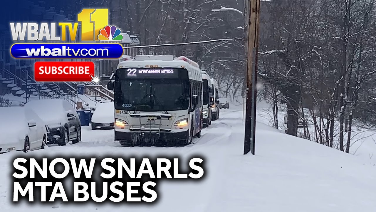 Snow snarls some MTA bus routes in Baltimore