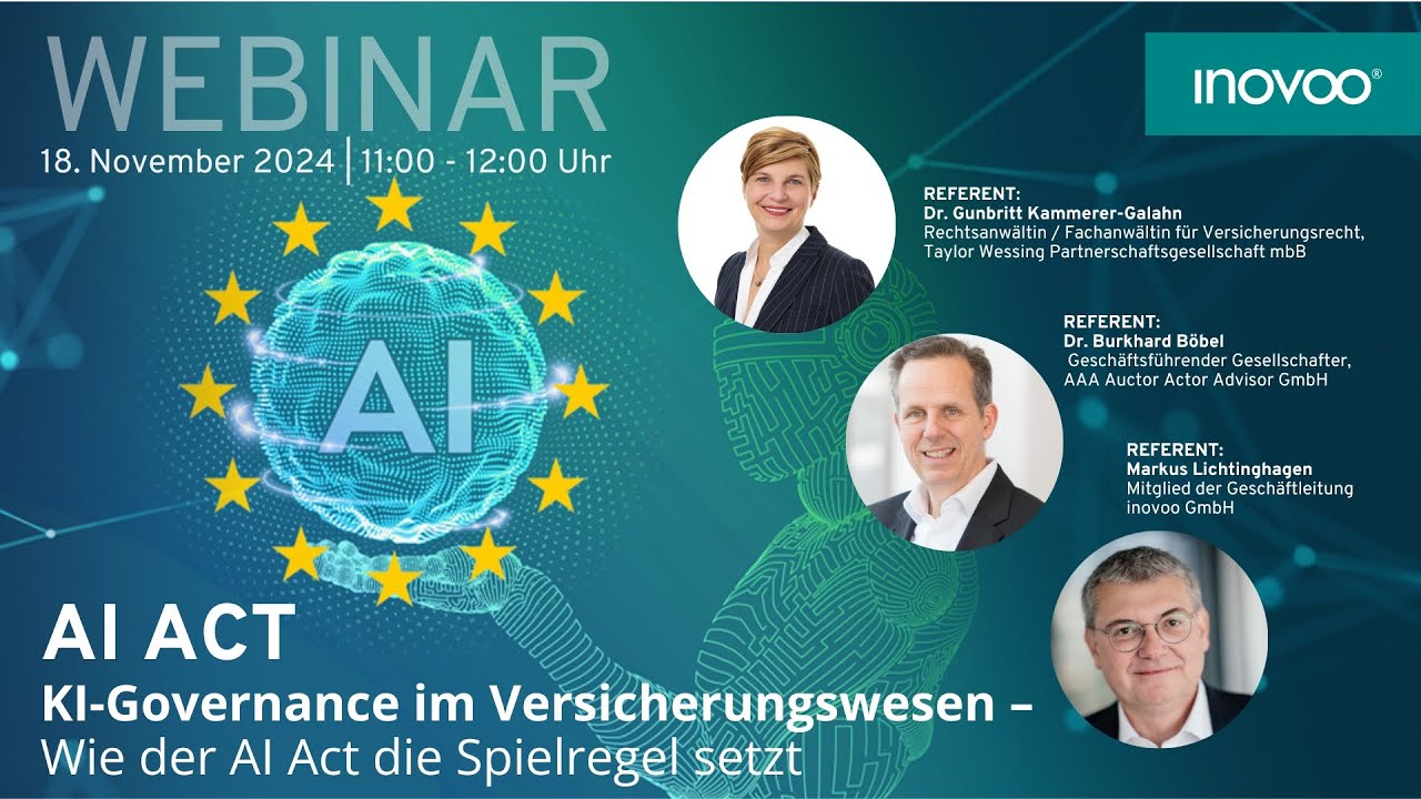 Webinar AI Act - KI-Governance im Versicherungswesen: Wie der AI Act die Spielregeln setzt -18.11.24