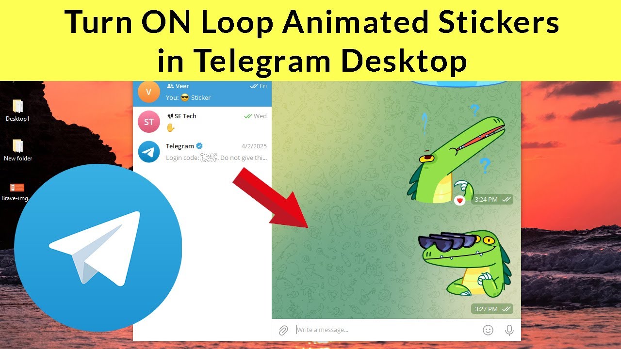 How to Turn ON Loop Animated Stickers Telegram Desktop?