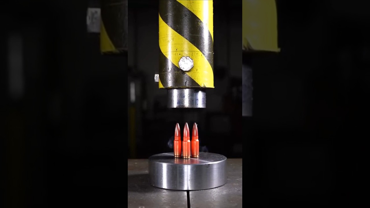 Red-Hot Rifle Bullets vs Hydraulic Press | Extreme Realistic Metal Crushing 
