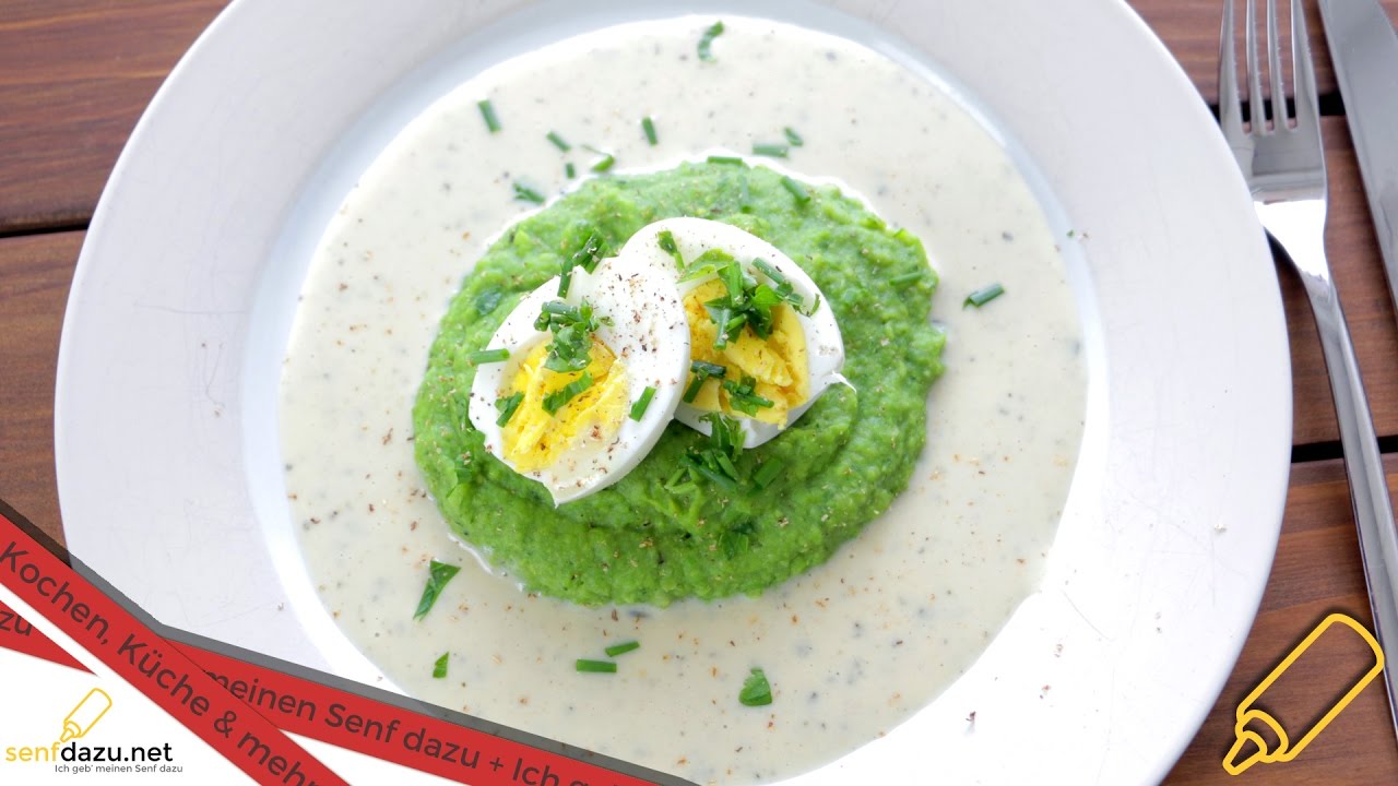 Senfeier Rezept - Erbsenpüree mit Eiern und klassischer Senfsoße - senfdazu.net