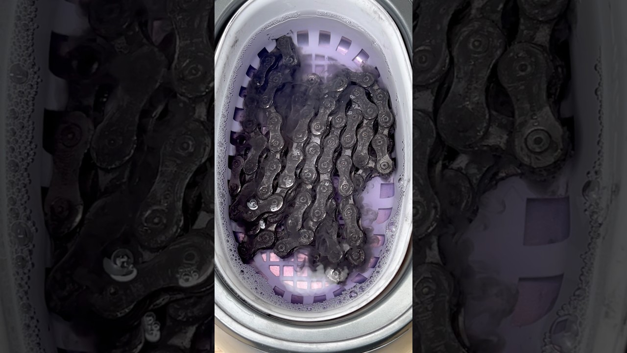 Using ultrasonic cleaner to deep clean bike chain