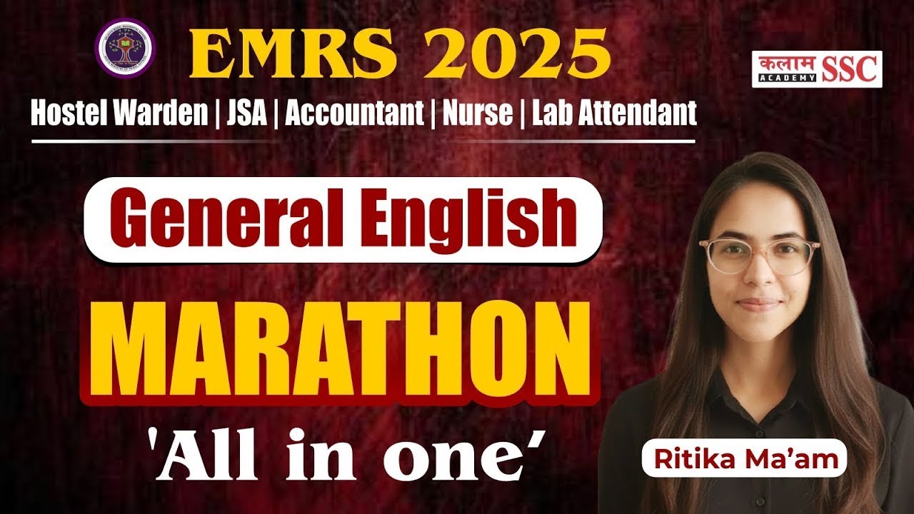 EMRS 2025 English Grammar Marathon 🔥 | All in One Practice | JSA, Warden, Nurse, Accountant Exam