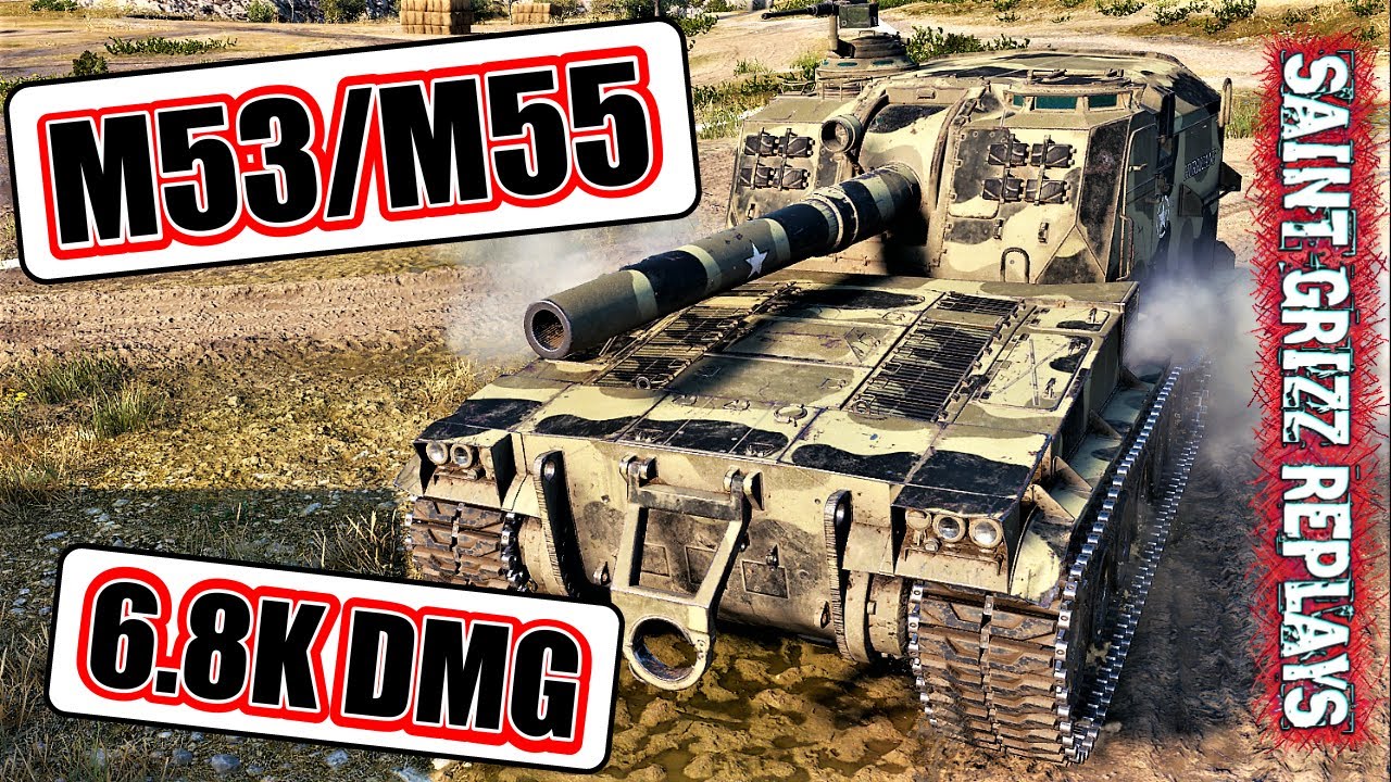 WoT M53/M55 Gameplay &diams; 6 Frags 6.8k Dmg &diams; SPG Arty Review