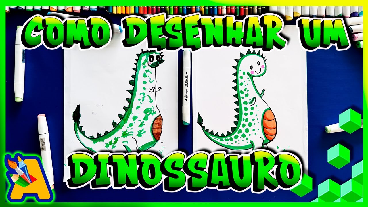 COMO DESENHAR UM DINOSSAURO PASSO A PASSO
