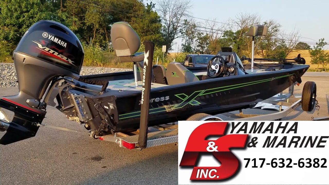 Xpress H17/H18 Bass Boat with Yamaha SHO outboard walk thru @F&S Yamaha and Marine. Hanover, PA
