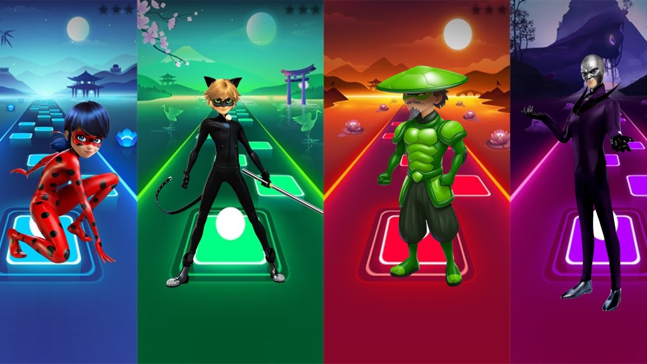 Ladybug VS Cat Noir VS Master Fu VS Gabriel Agreste | Tiles Hop