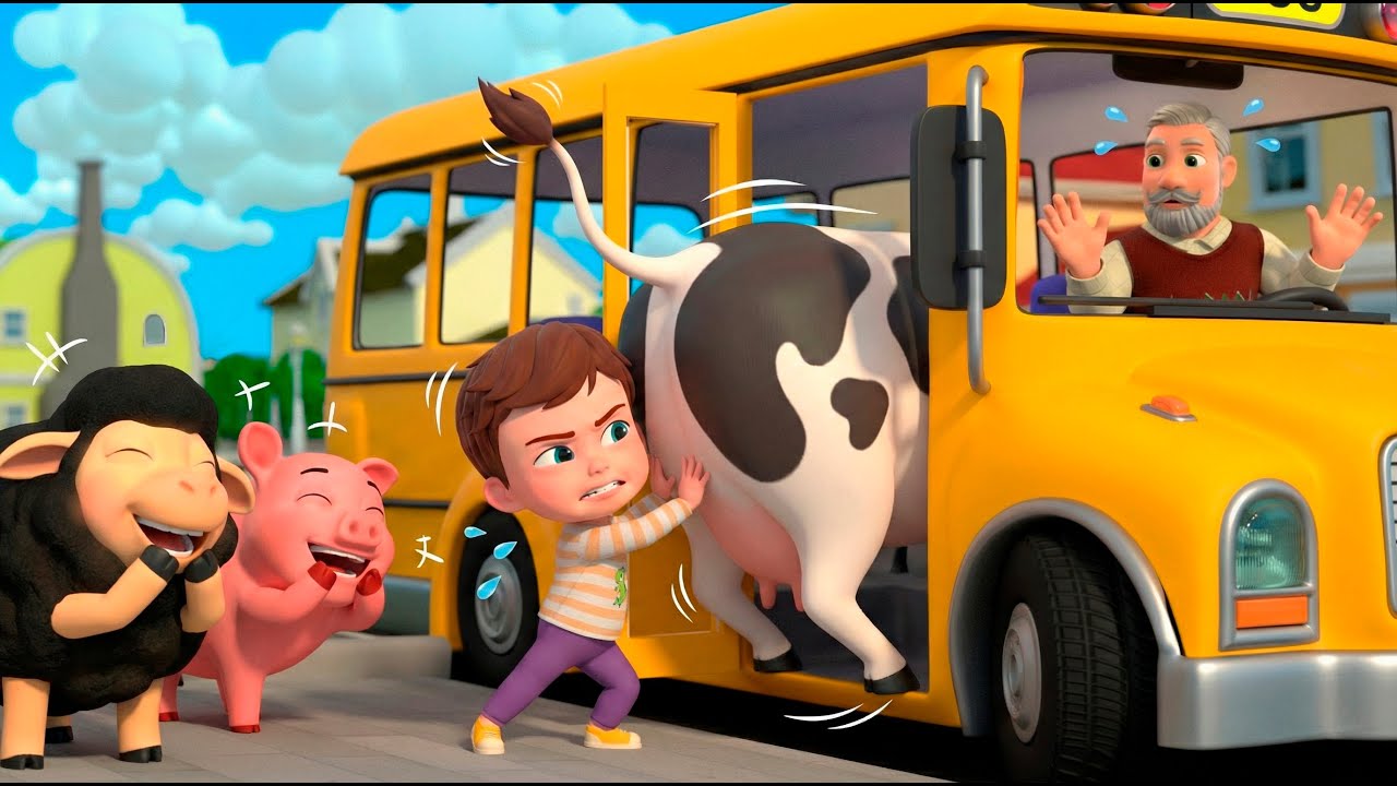 Wheels on the Bus Go Farm | Almama Kids Songs & Nursery Rhymes