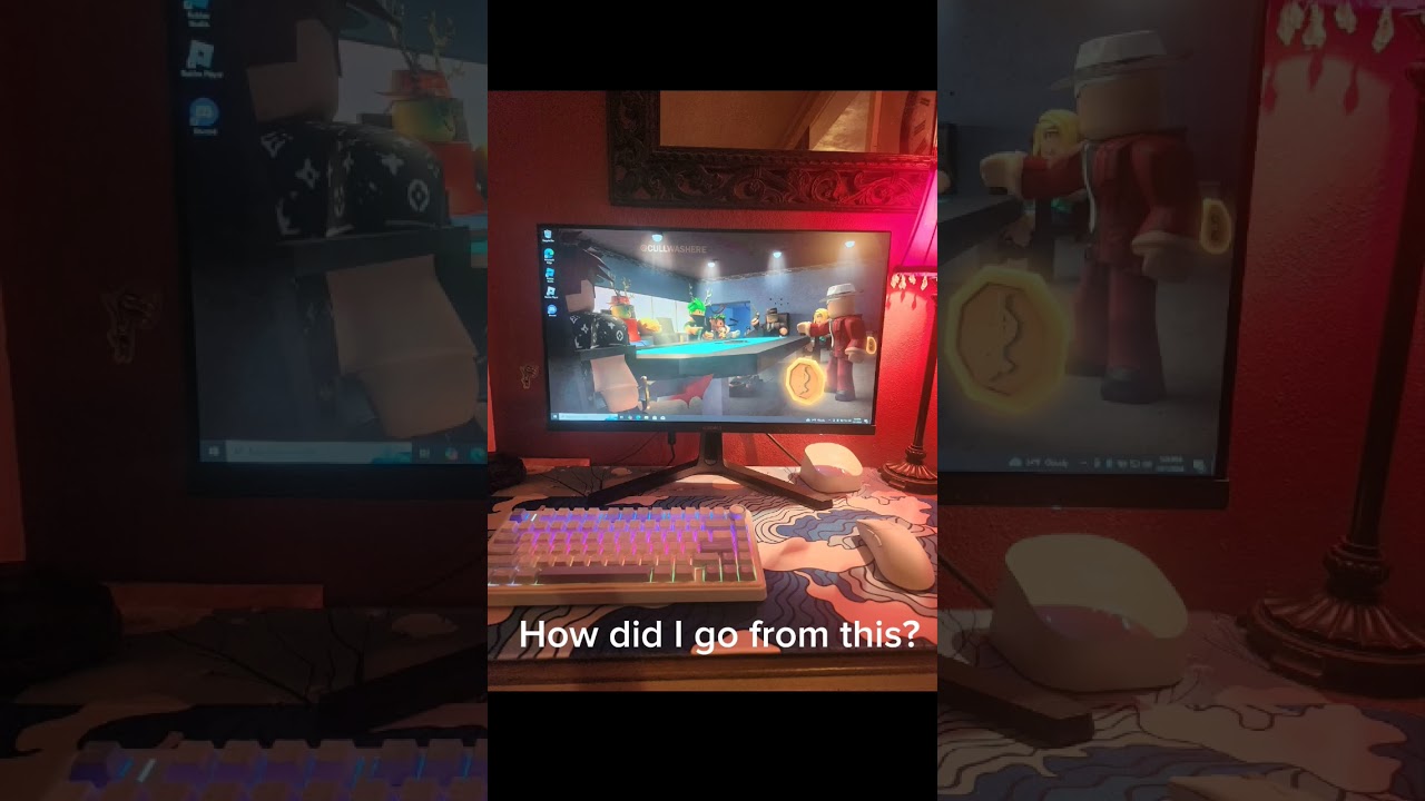 gaming setup progression from the past 2 years #gaming #gamer #setupgamer #gamesetup #roblox #mm2