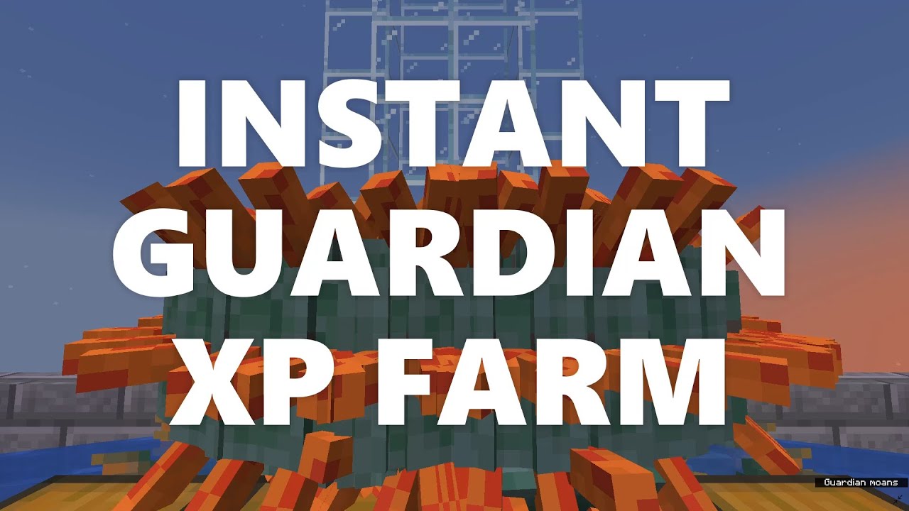 Minecraft Elegance: Instant Guardian XP Farm, No Drain (180k XP/h and 90k drops/h, Java 1.16+*)