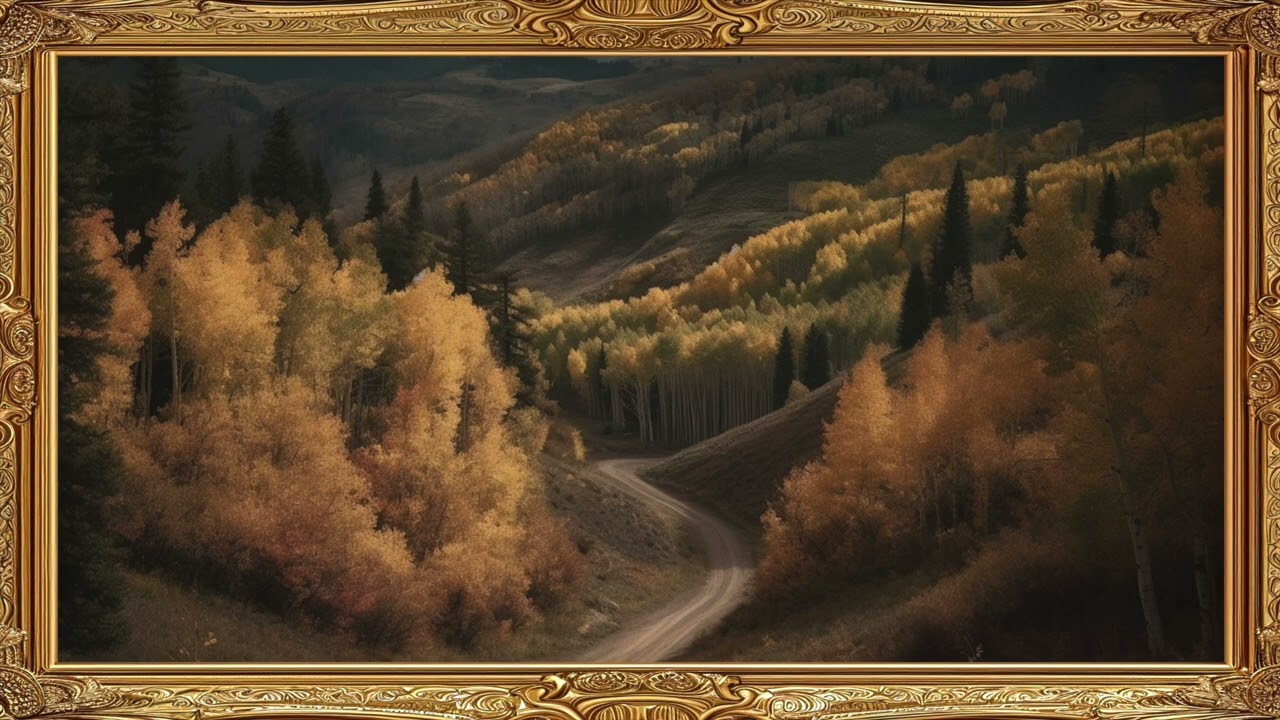 Fall Trees Oil Painting Frame TV Art Vintage Wallpaper 4K Ultra HD Screensaver 16:9 Digital Display