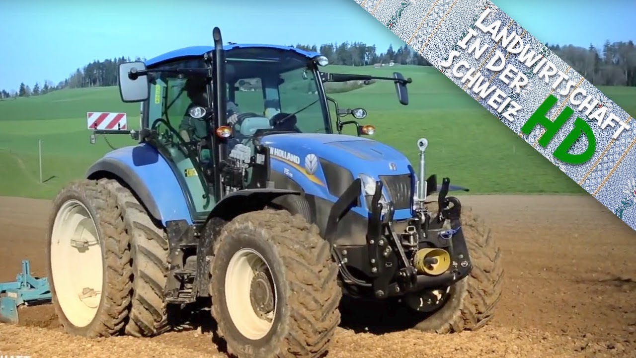 New Holland T5.115 mit Lemken Kreiselegge - Landtechnik Schweiz