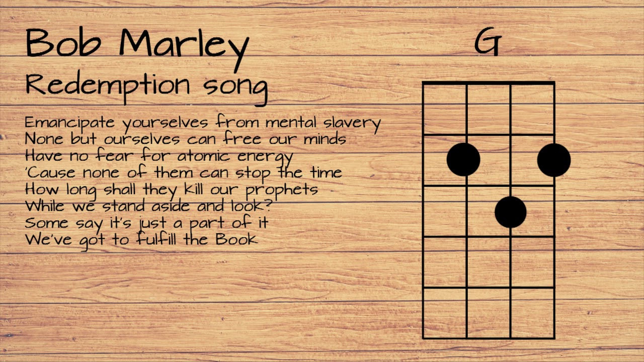 Bob Marley - Redemption song UKULELE TUTORIAL W/ LYRICS