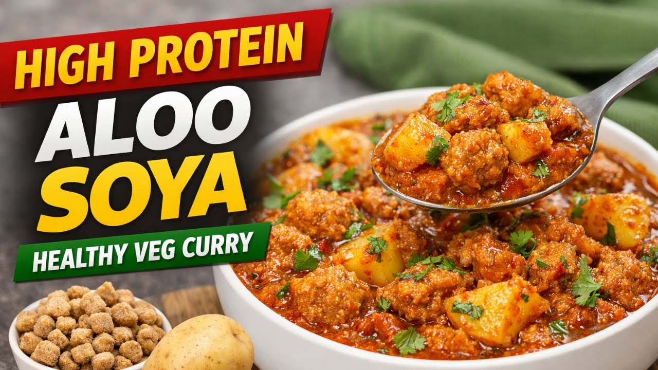 👉 High Protein Aloo Soya Nutri Recipe | Healthy Veg Soya Chunks Curry