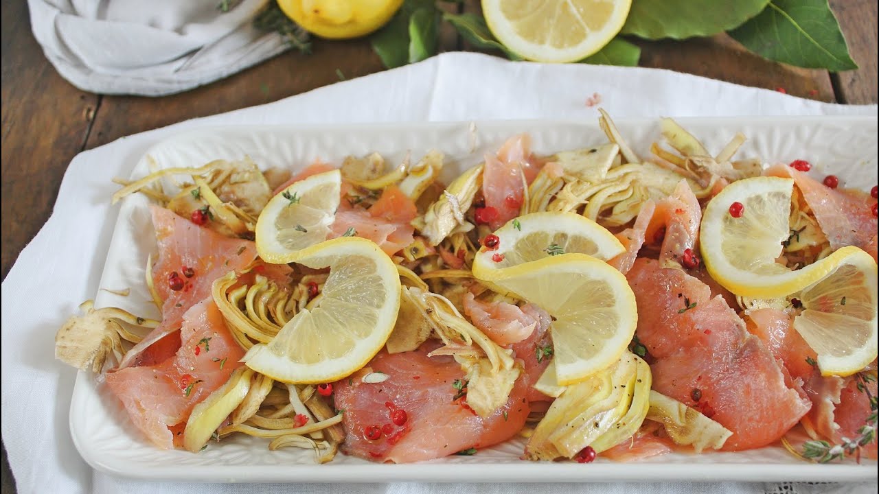 INSALATA DI CARCIOFI MARINATI E SALMONE AFFUMICATO, sano ma buono - La cucina di Rita