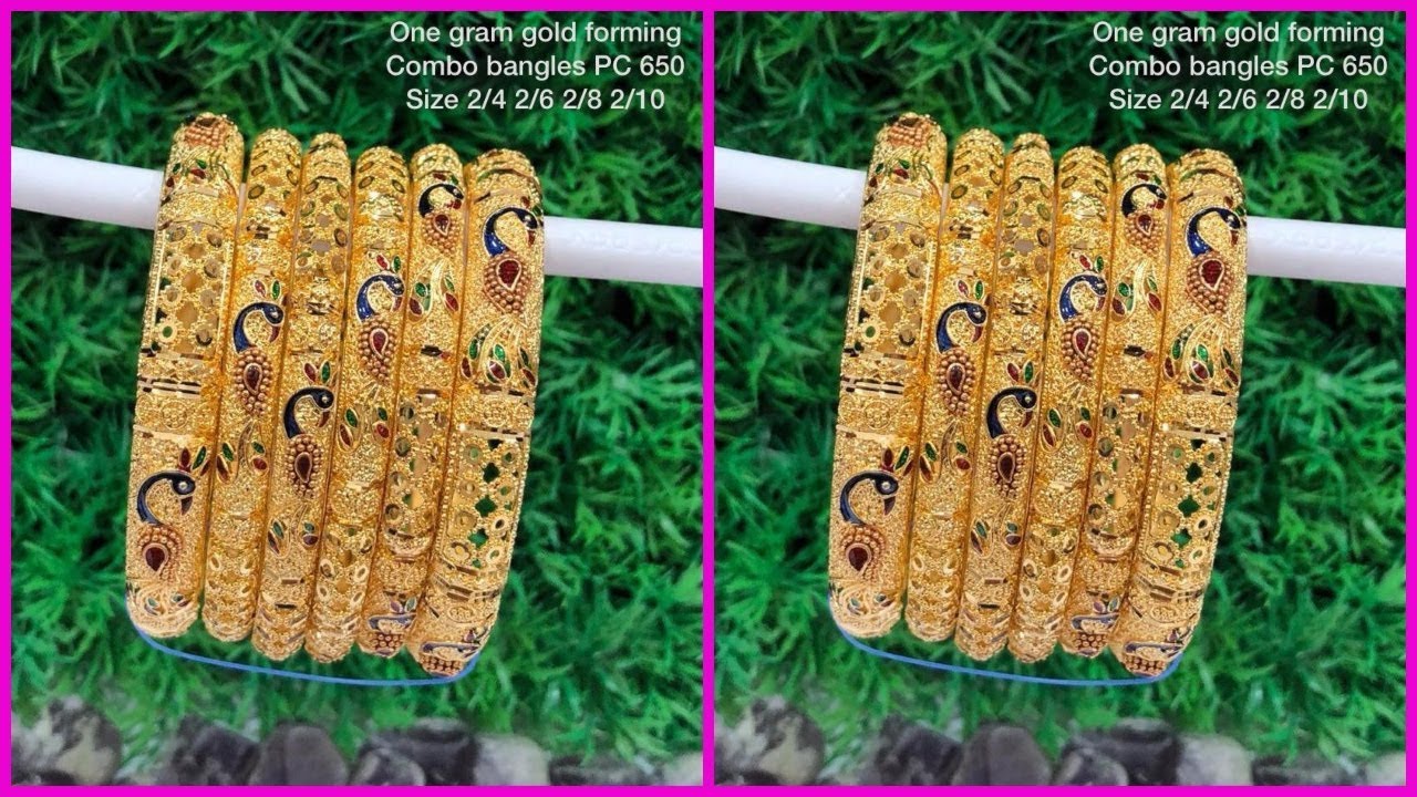 latest 1 Gram Gold bangles buy online || Gold polish bangles