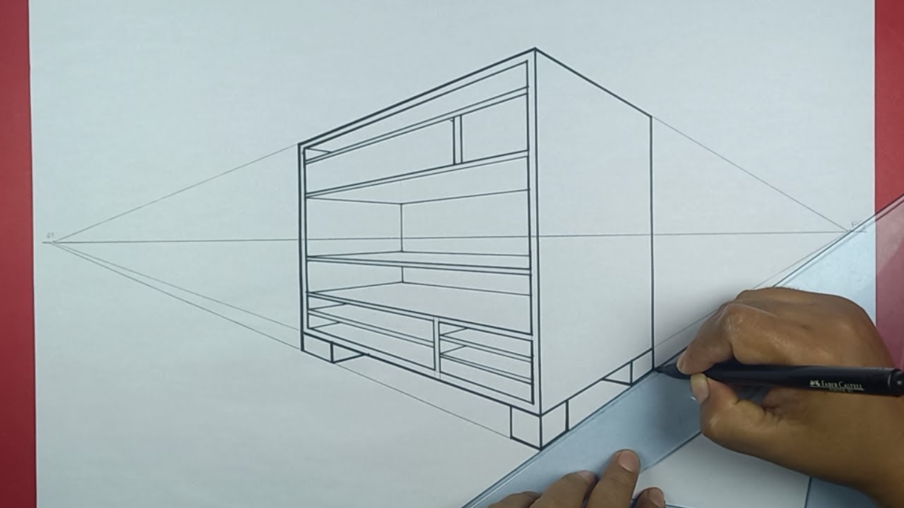 COMO DIBUJAR UN MUEBLE EN PERSPECTIVA CÓNICA OBLICUA