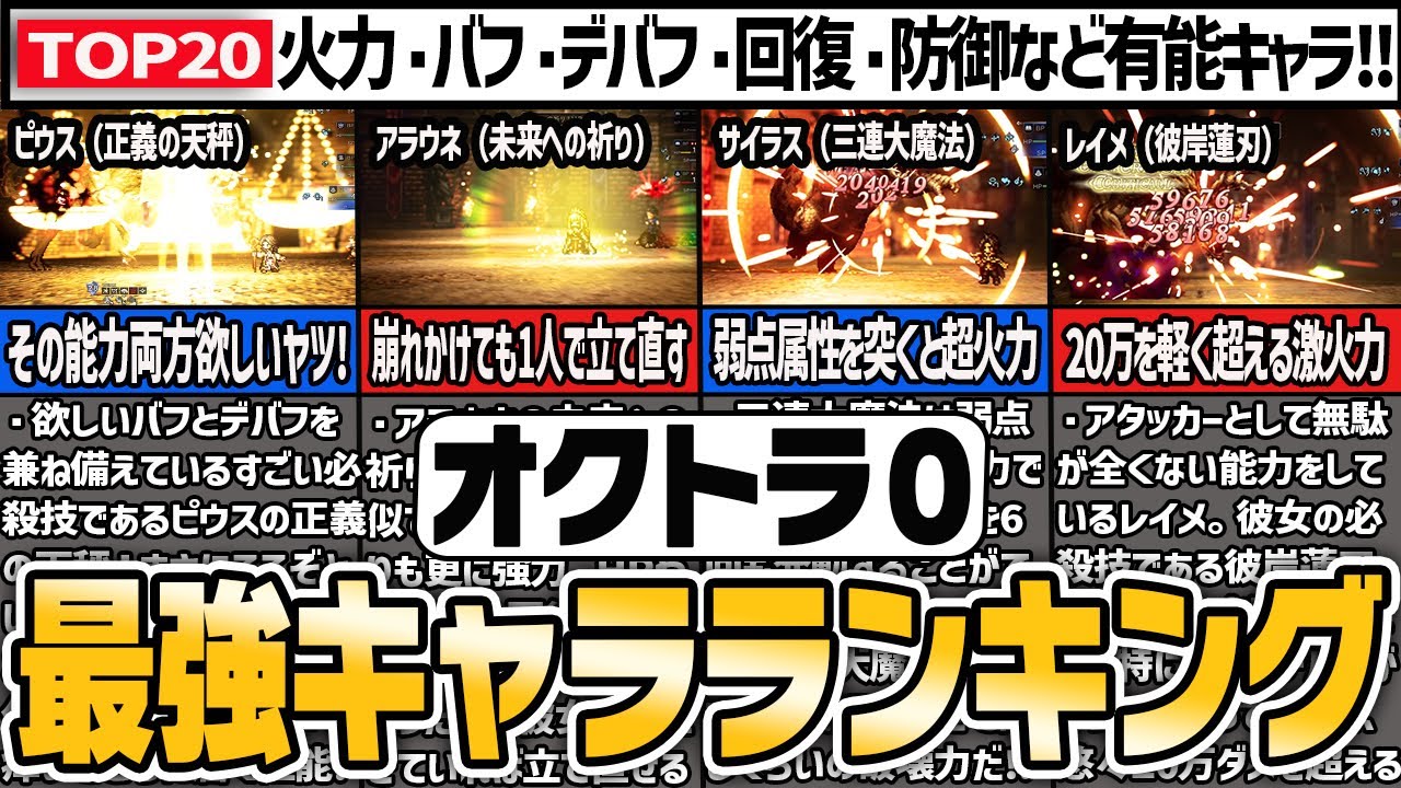 【オクトラ0】最強キャラランキングTOP20【ゆっくり解説】