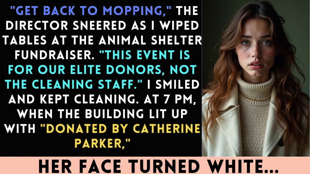 At The Shelter Fundraiser, They Called Me The Cleaning Lady—Then My Name Lit Up The Building...