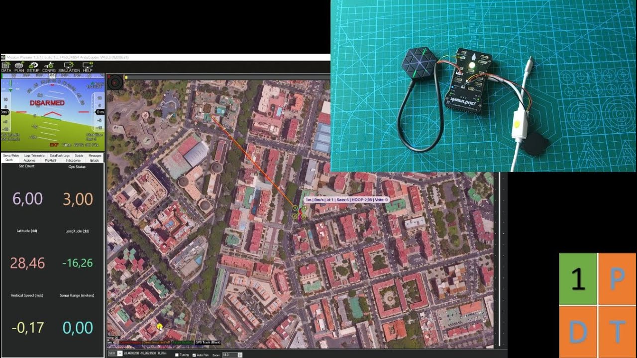 Conexión GPS Radiolink SE100 a la Pixhawk y calibración del compass que incorpora en Mission Planner