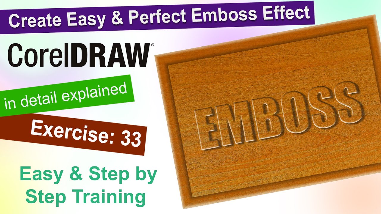 Создание простого и идеального эффекта тиснения в Corel Draw. Упражнение № 33 | YN Tutor