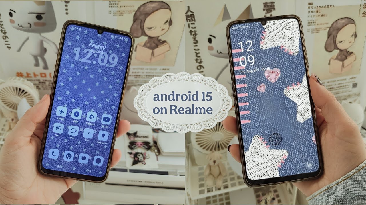 Android 15 On Realme C53 💙 How To make your android phone aesthetic 🫐 what's on my phone