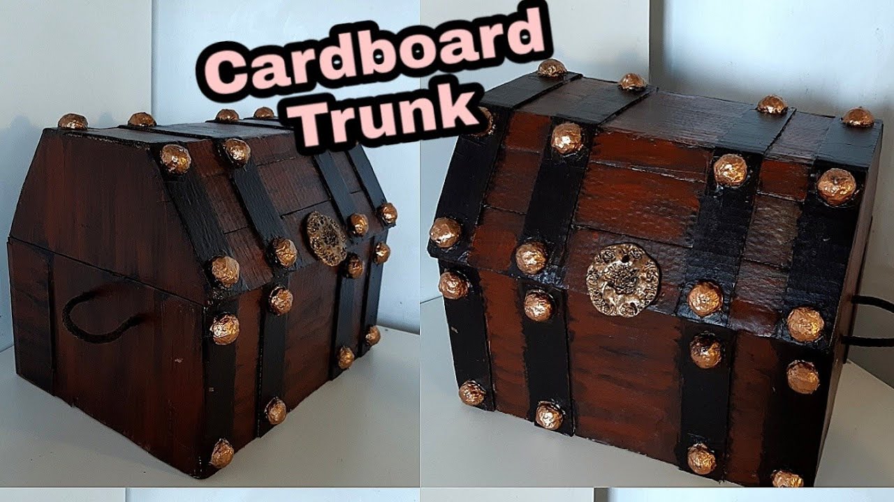 DIY Cardboard Storage Trunk/ Vintage Style Trunk Box From Cardboard:
