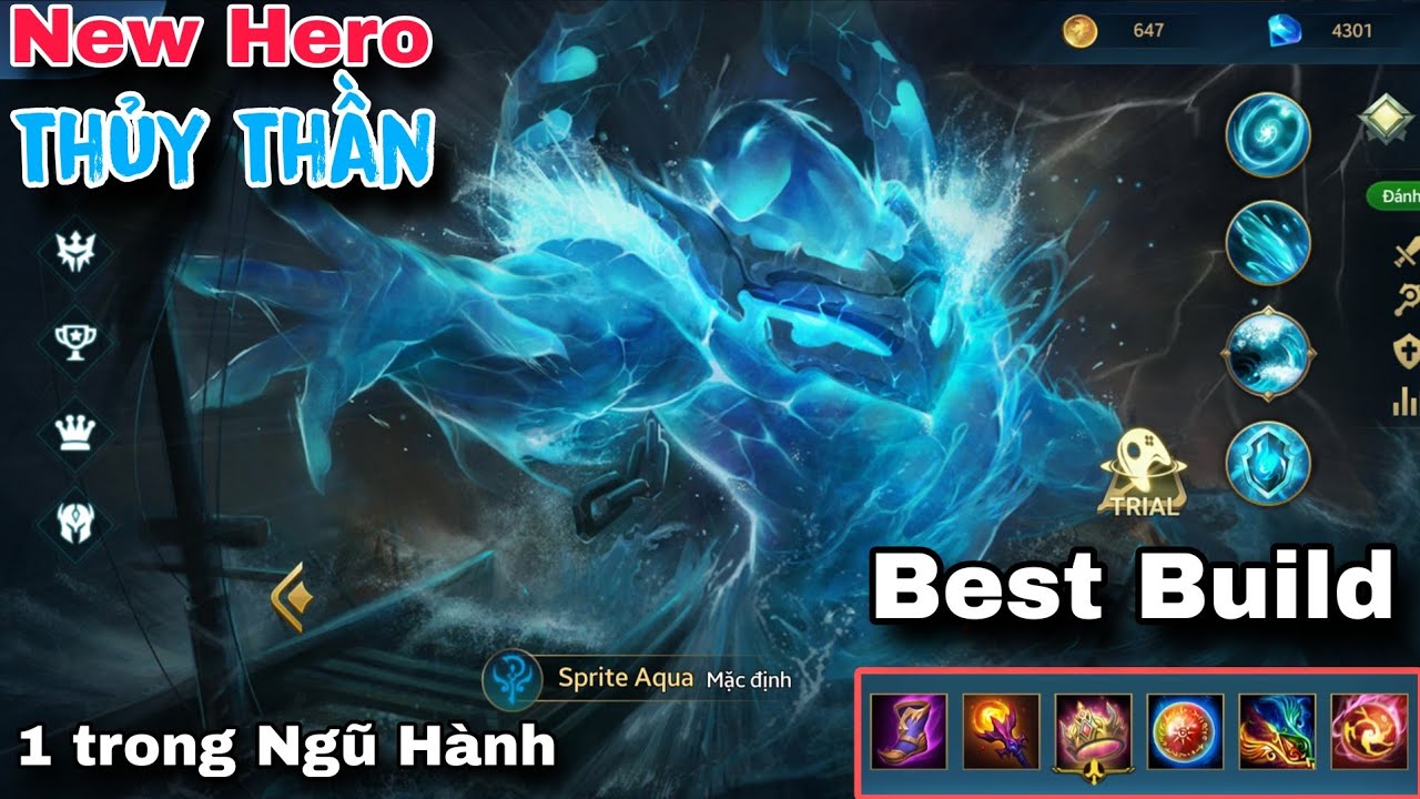 Test tướng mới : New Hero Sprite Aqua (Thủy thần)pháp sư trong ngũ hành Heroes Evolved