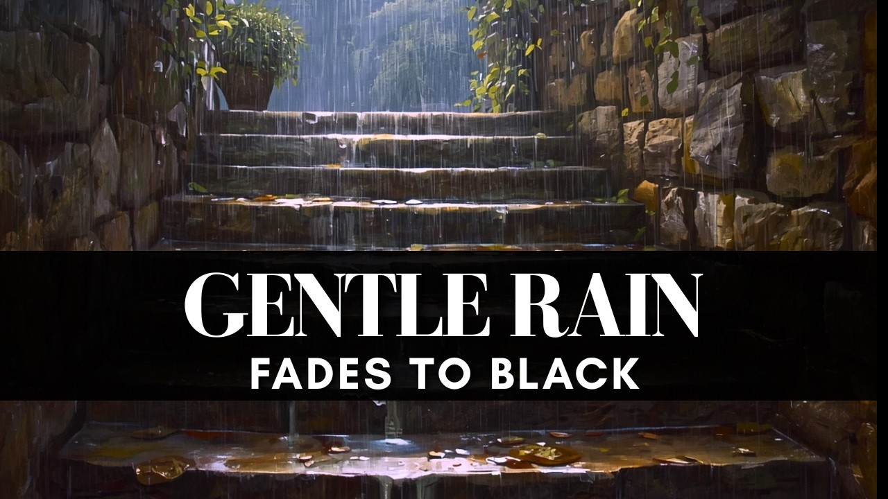 11 Hour Gentle Rain on Stone Stairs 🌧️ Black Screen Sleep Sounds