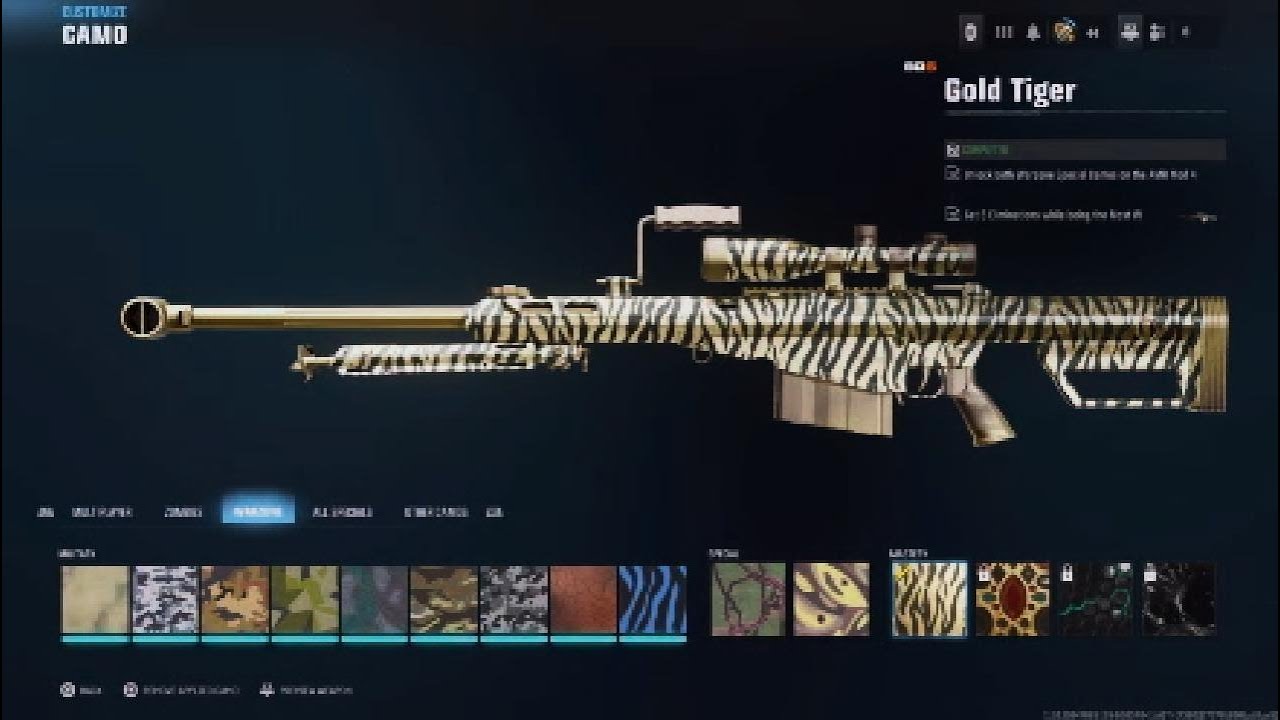 unlocking gold tiger for the AMR MOD 4