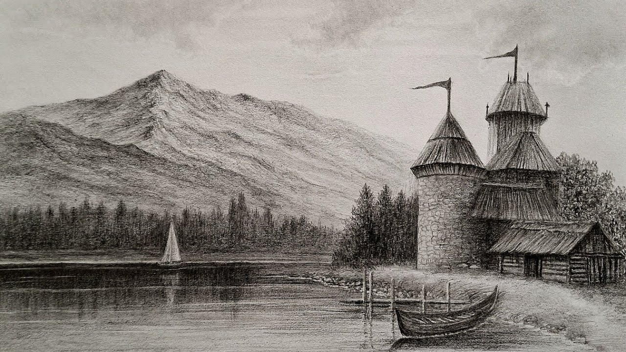 Draw a realistic landscape with this simple method