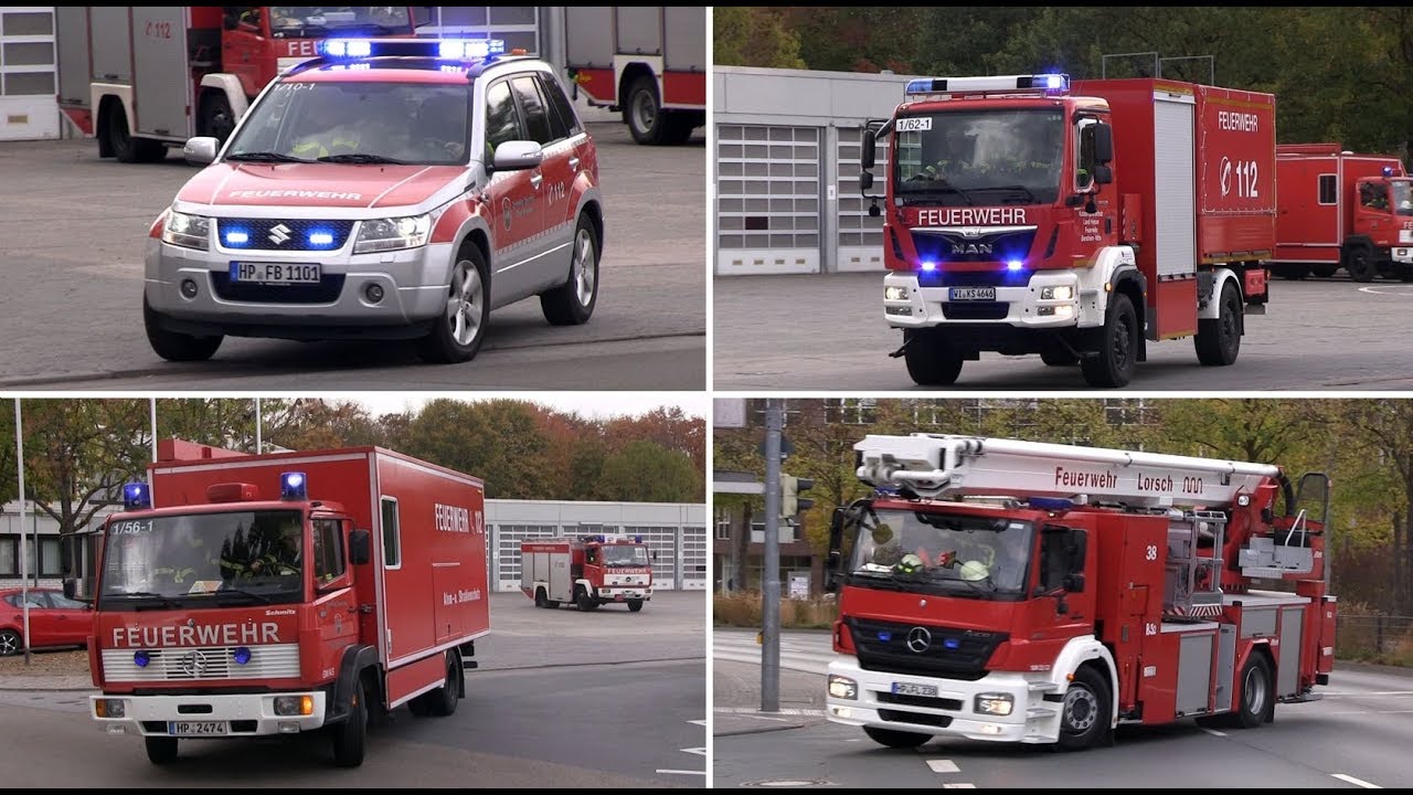 Freiwillige Feuerwehr Bensheim-Mitte & DRK rücken aus zur Inspektionsübung [Mit Kurzzug FF Lorsch]