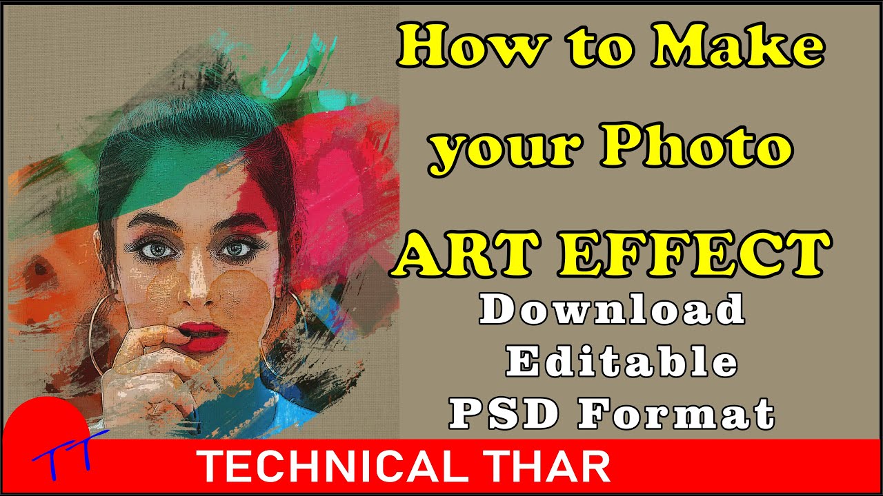 Portrait Brush Art Effects Photoshop | Photo Editing 2020 | Tutorial free PSD file download.