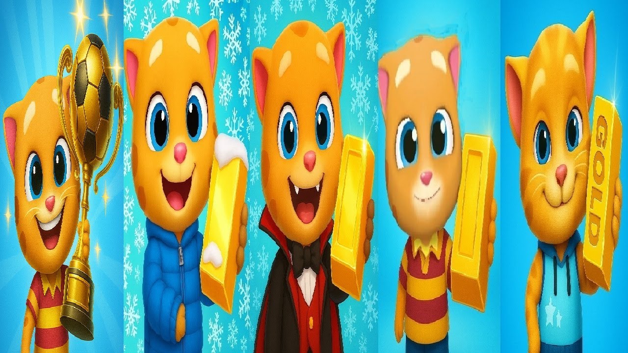 Talking Tom Run NEW GAME VS Talking Tom Gold Run First Version VS Halloween Summer of Sports Ginger