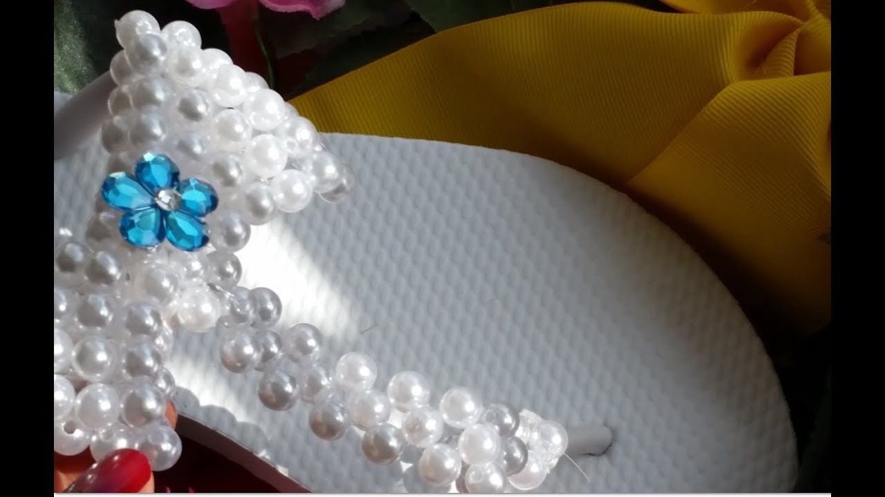 {DIY} Pearl Bow Flip Flops