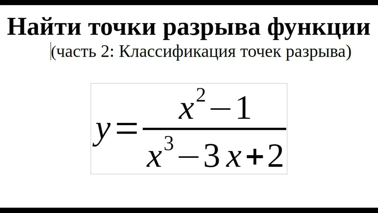Точки разрыва функциию. Часть 2: Классификация точек разрыва