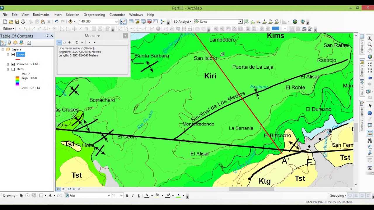 Tutorial 1 Perfiles   Creación de un perfil geológico a partir del Dem con Arcgis y Autocad Map