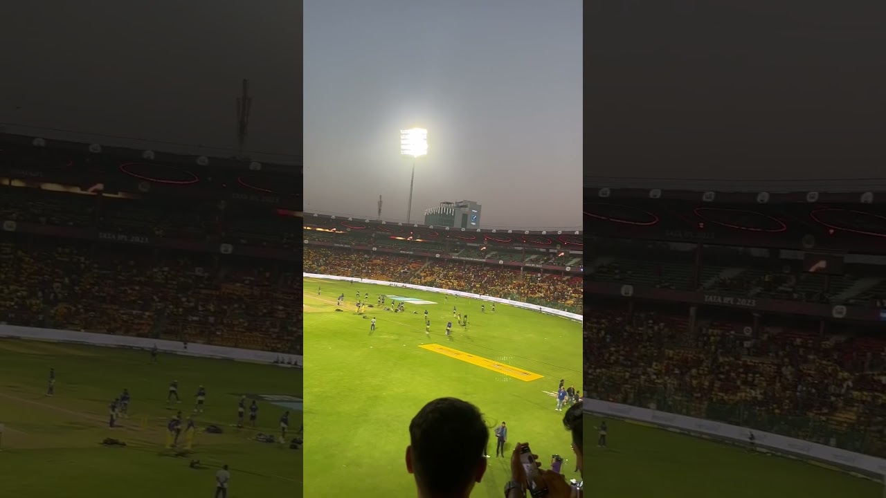 View from PAVILION TERRACE (CLOSE VIEW): M Chinnaswamy stadium Bengaluru #rcbvscsk #ipl2023