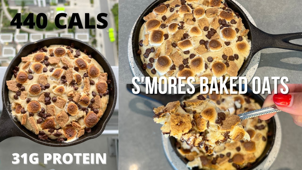 S'mores Baked Oats! High Protein, Low Calorie | Easy, One Bowl Recipe