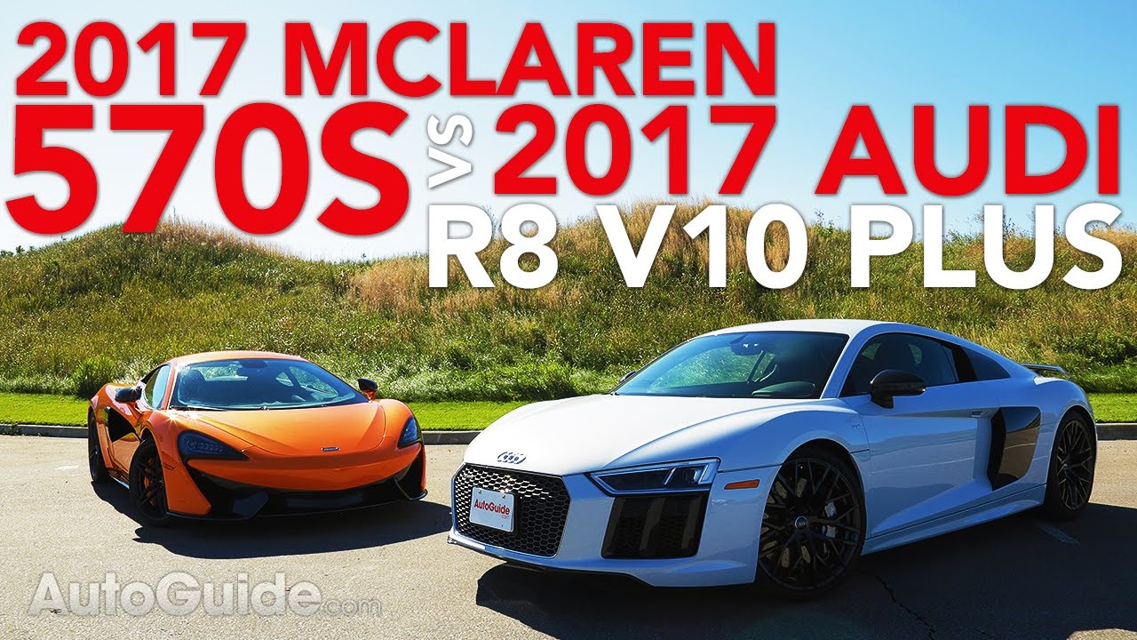 Сравнение Audi R8 V10 2017 года и McLaren 570S