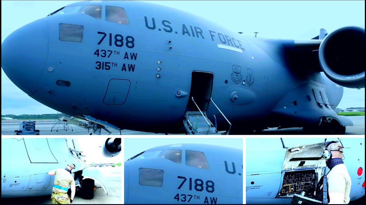 Maintainers work on the FlightLine at Joint Base Charleston.