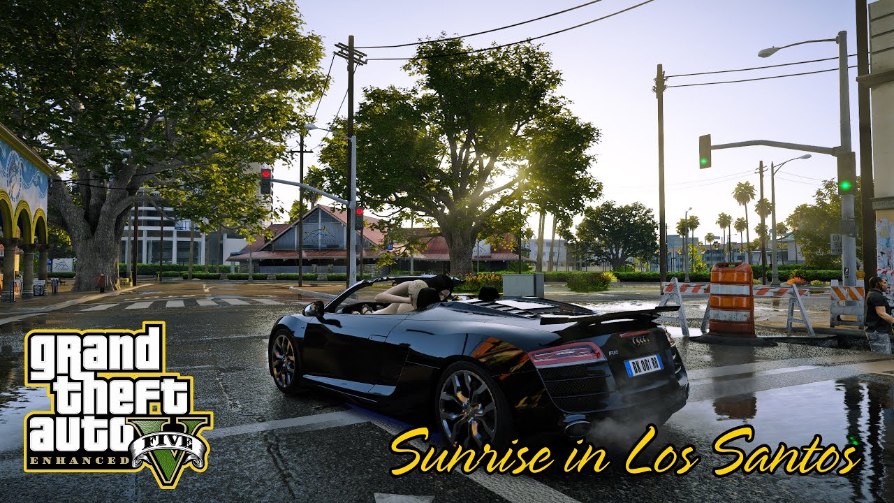 GTA 5 Enhanced | Sunrise in Los Santos | Realistic Graphics Mod