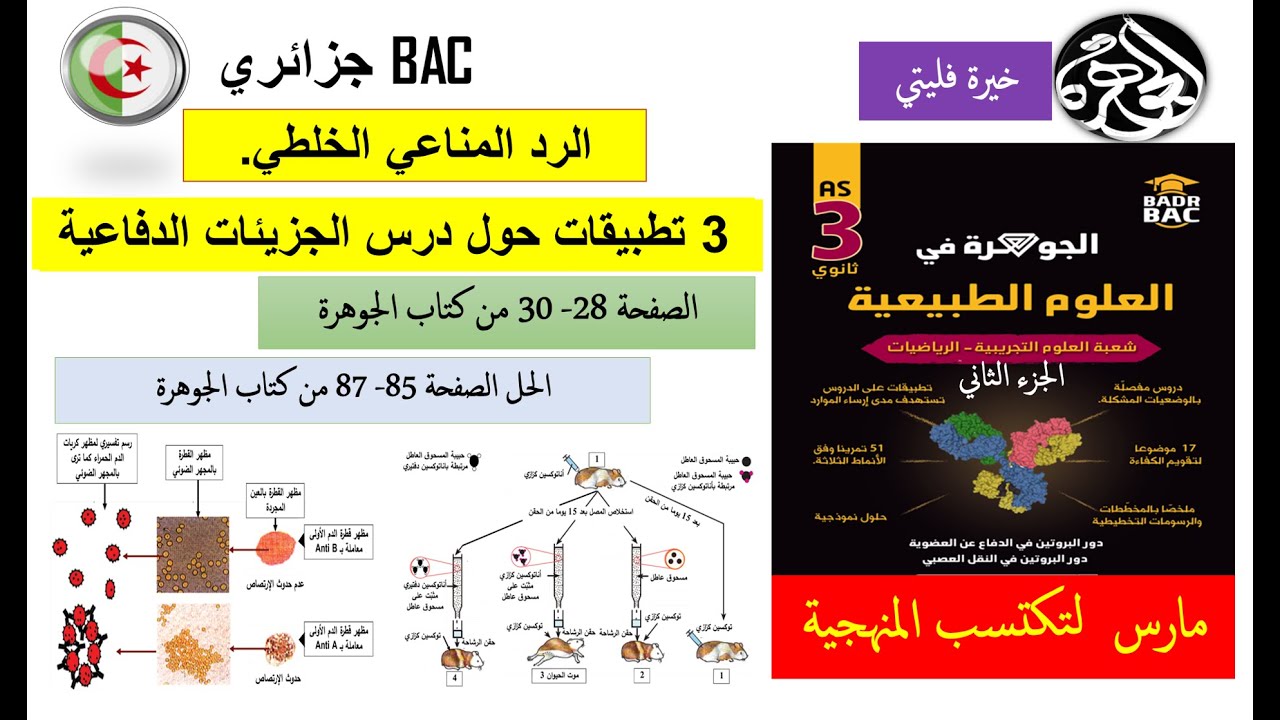 حل 3 تطبيقات حول خصائص و أدوار الأجسام المضادة