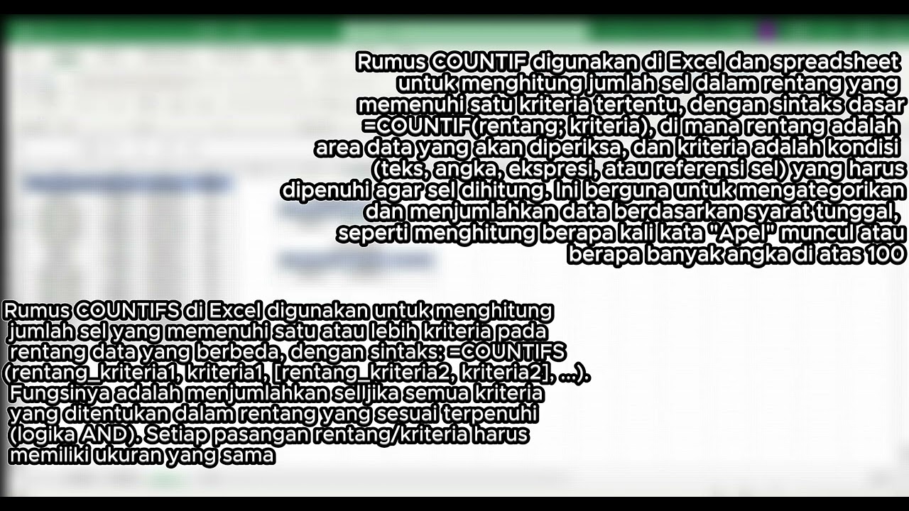 TUTORIAL RUMUS SUMIF/S DAN COUNTIF/S