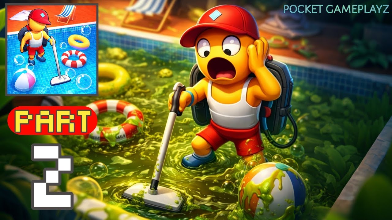 💦 Crystal Clear! Pool Cleaning – Gameplay Walkthrough Part 2 – Algae Removal (iOS, Android)