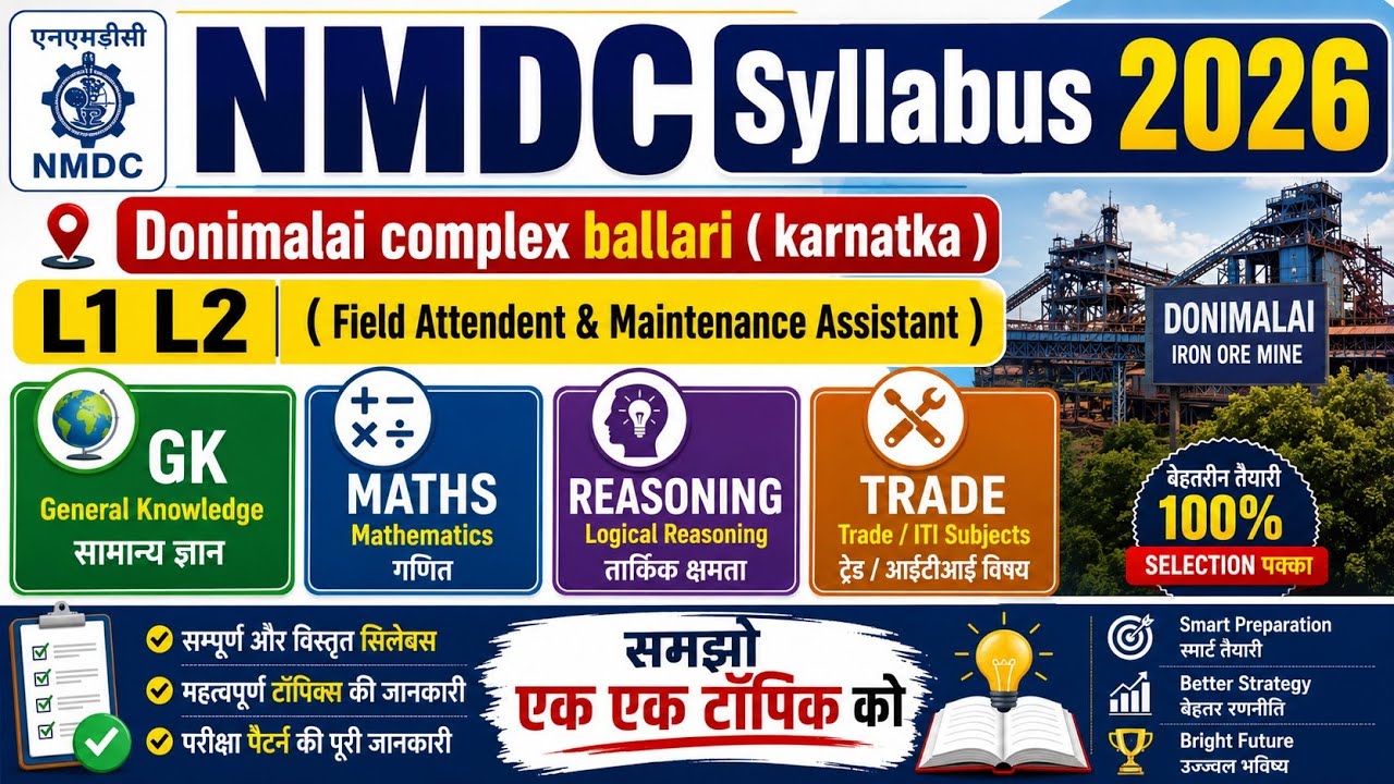 NMDC Syllabus 2026 | NMDC Donimalai Complex Syllabus | NMDC Ballari Syllabus 2026