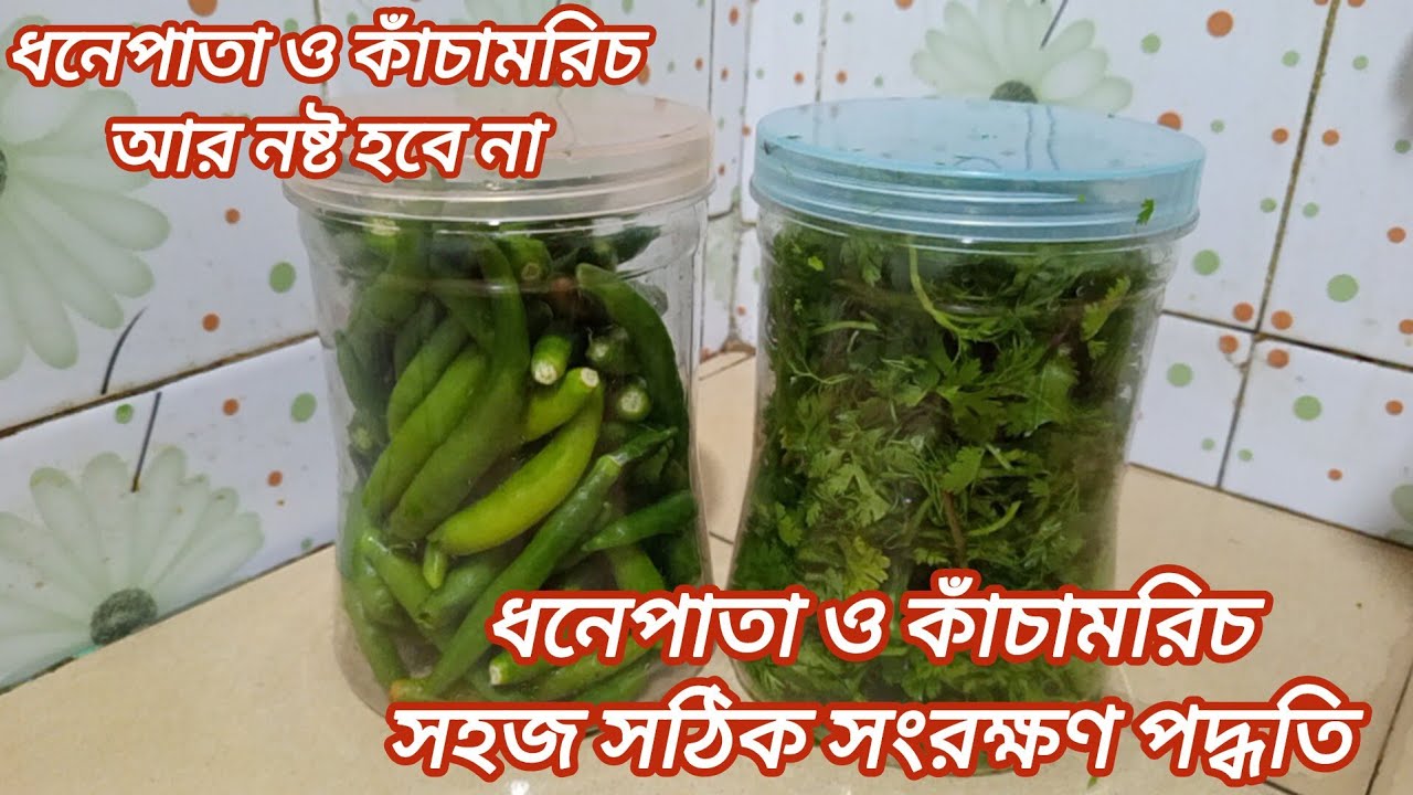 রং ও গন্ধ ঠিক রেখে ধনেপাতা ও কাঁচামরিচ রোযা ও সারা বছরের জন্য সহজ সঠিক সংরক্ষণ পদ্ধতি।Frozen poddoti